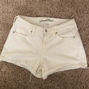 White jean shorts